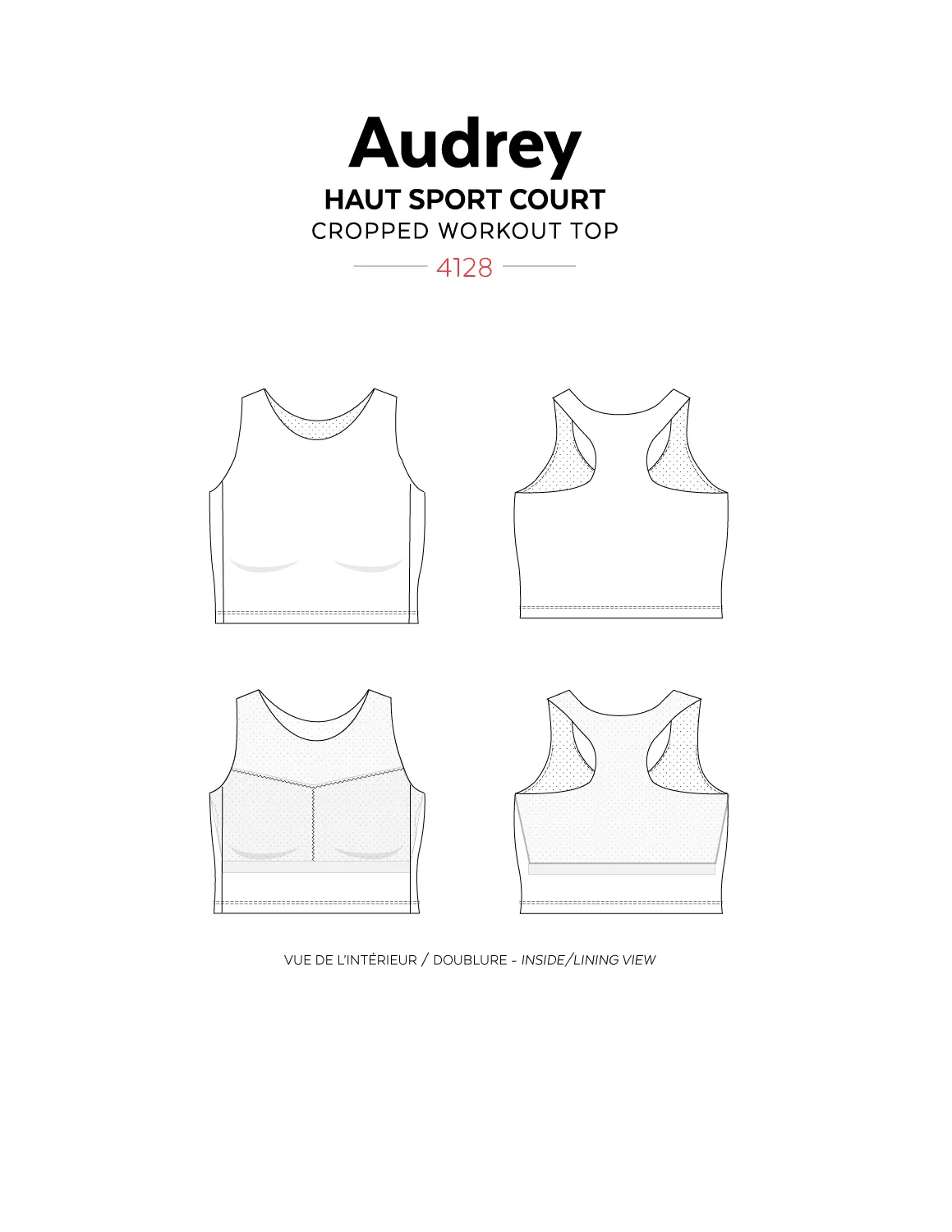 4128 // AUDREY Cropped workout top
