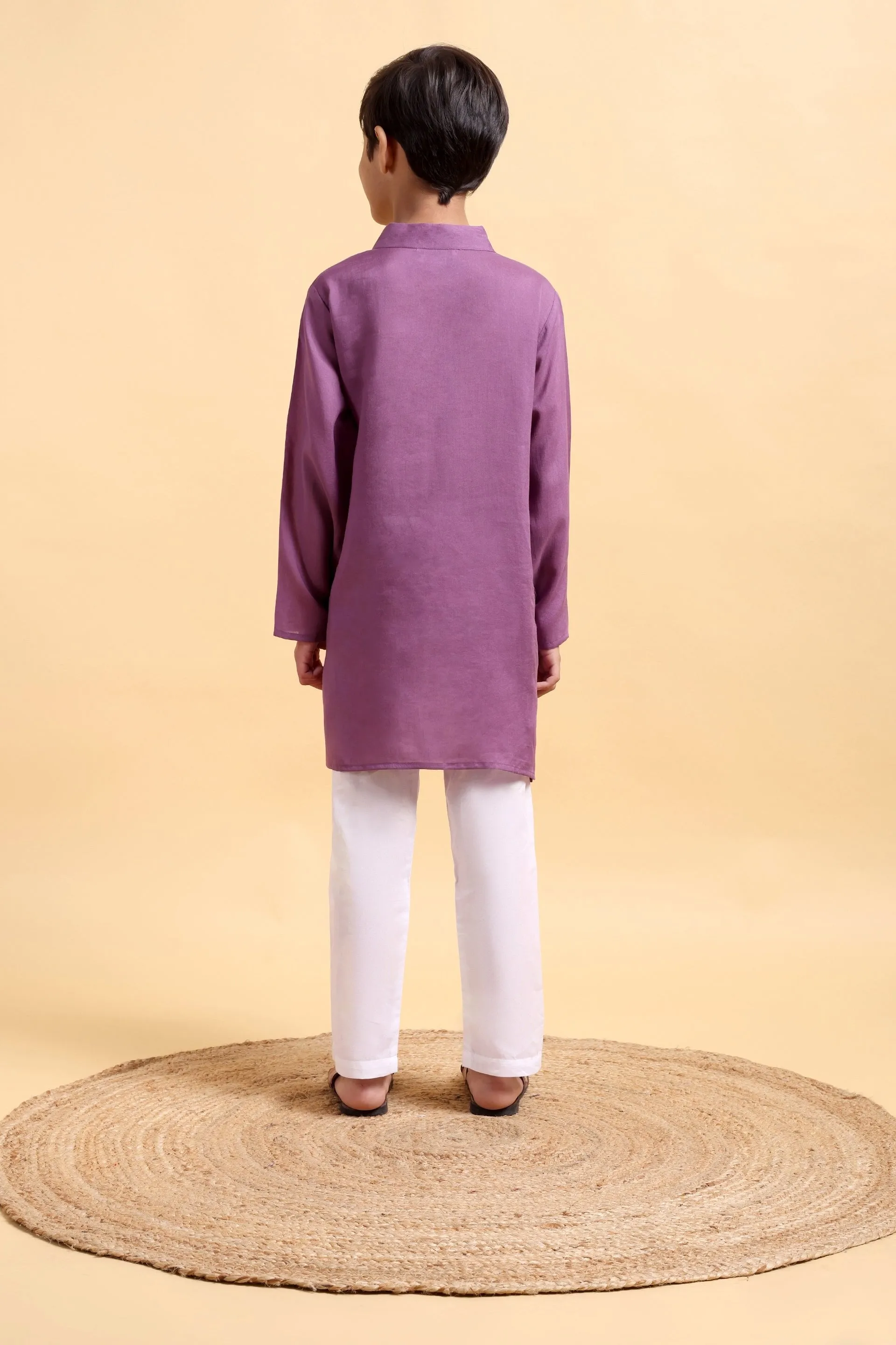 Boys Purple Modal Kurta & Pajama