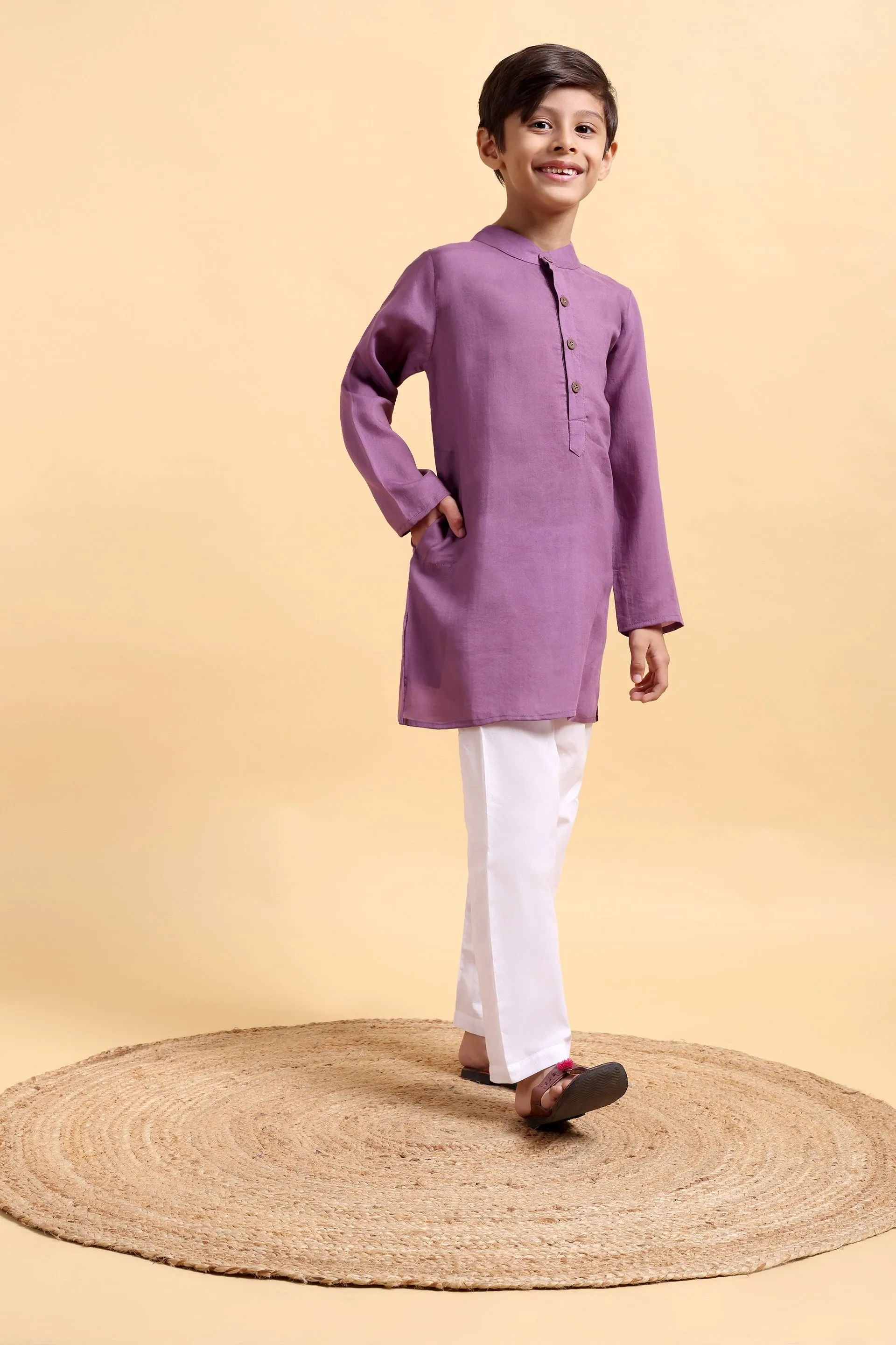 Boys Purple Modal Kurta & Pajama