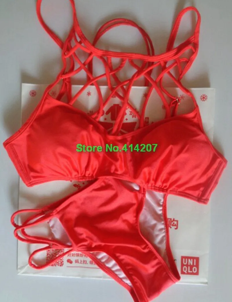 Brand Designed high cut out bandage bikinis vintage swimsuit