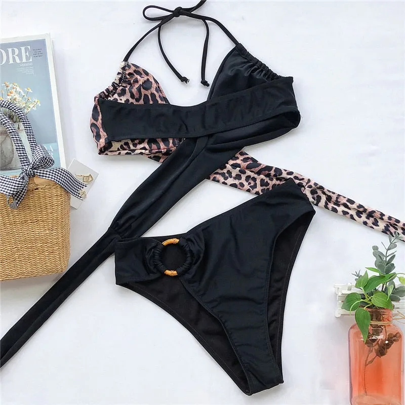 Brazilian Push up Bandage neon swimwear bathing suit High cut bikini swimsuit