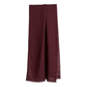 BURGUNDY WOOL AND SILK SCARF