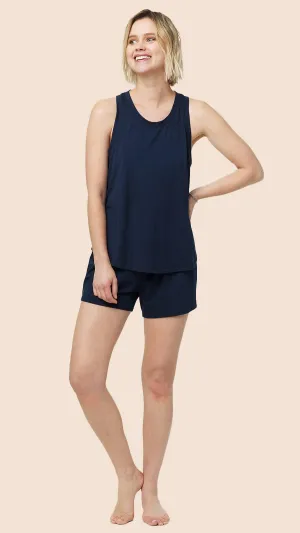 Classic Pima Knit Tank with Short - Midnight