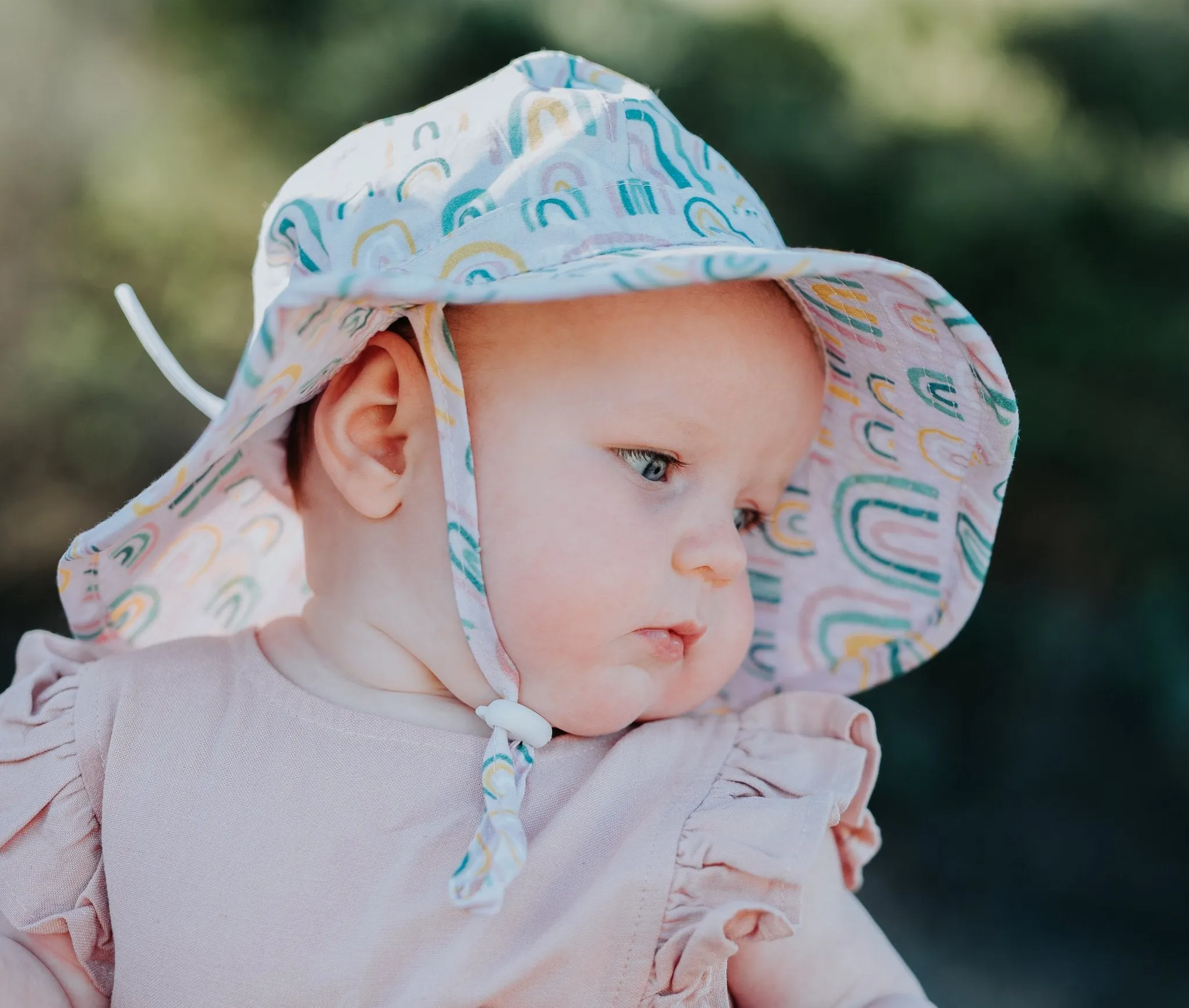 Falling Rainbows Wide Brim Infant Sunhat