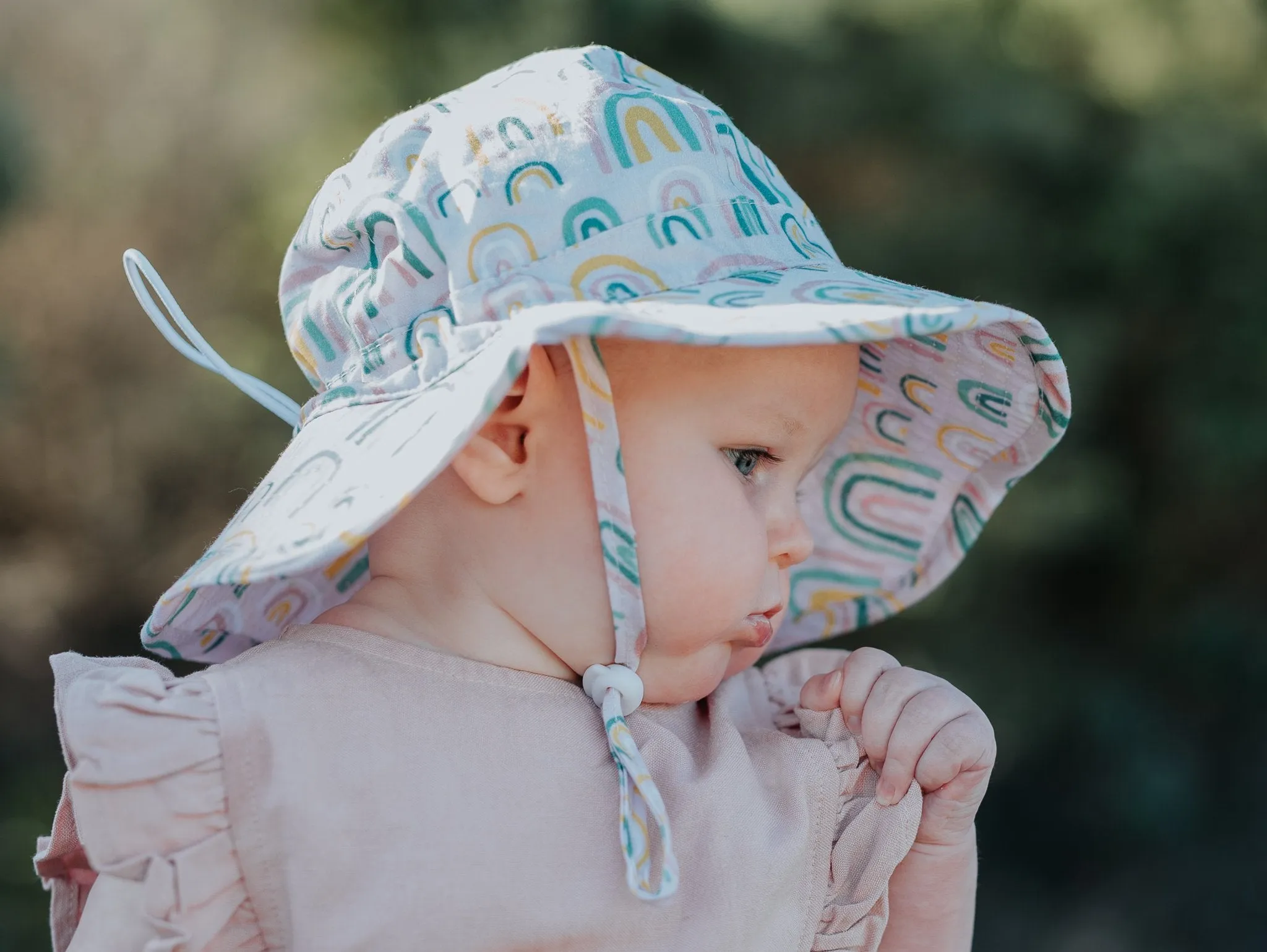 Falling Rainbows Wide Brim Infant Sunhat