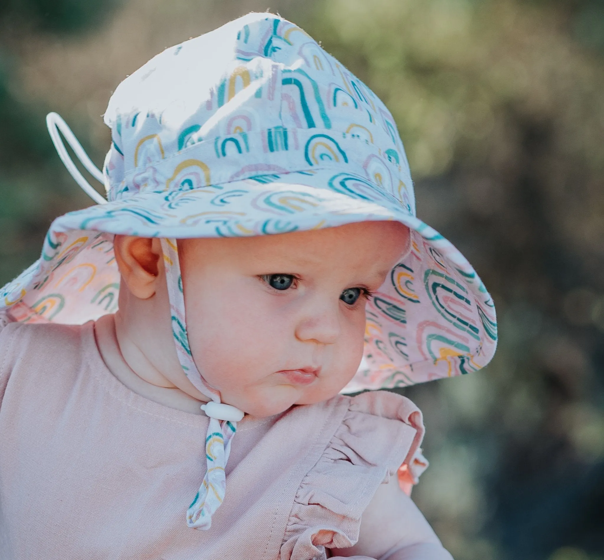 Falling Rainbows Wide Brim Infant Sunhat