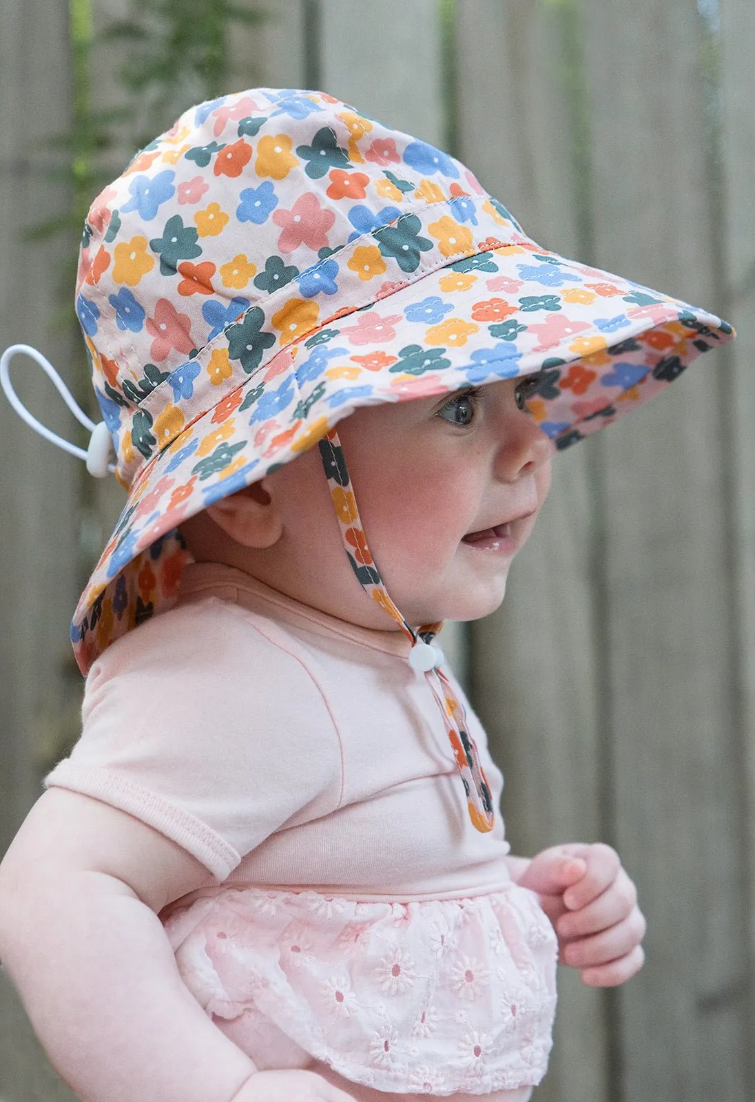 Flower Fields Wide Brim Infant Sunhat