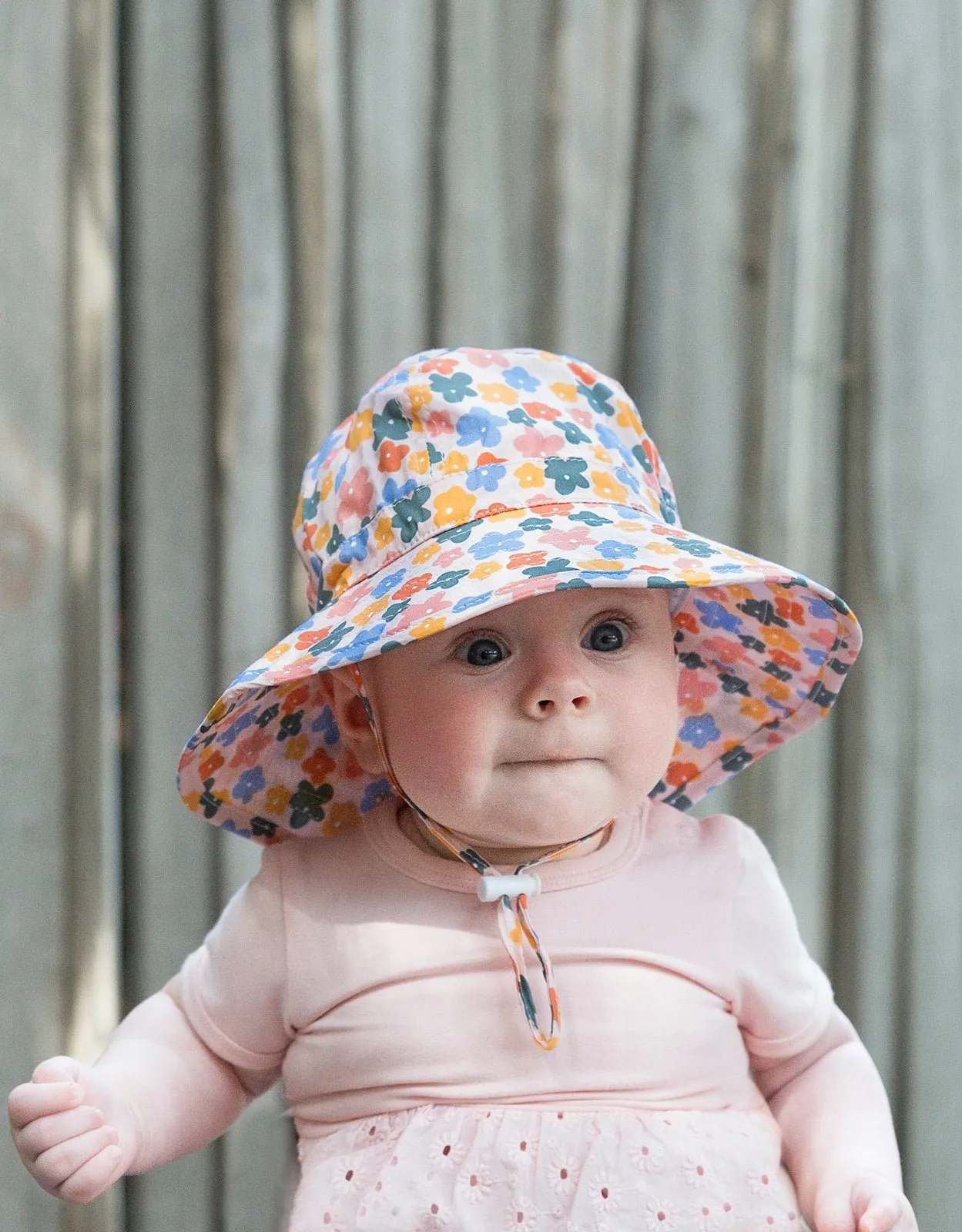 Flower Fields Wide Brim Infant Sunhat