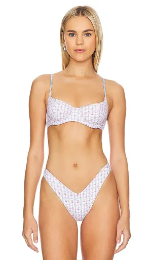 Frankies Bikinis Dean Top in Blue,Pink