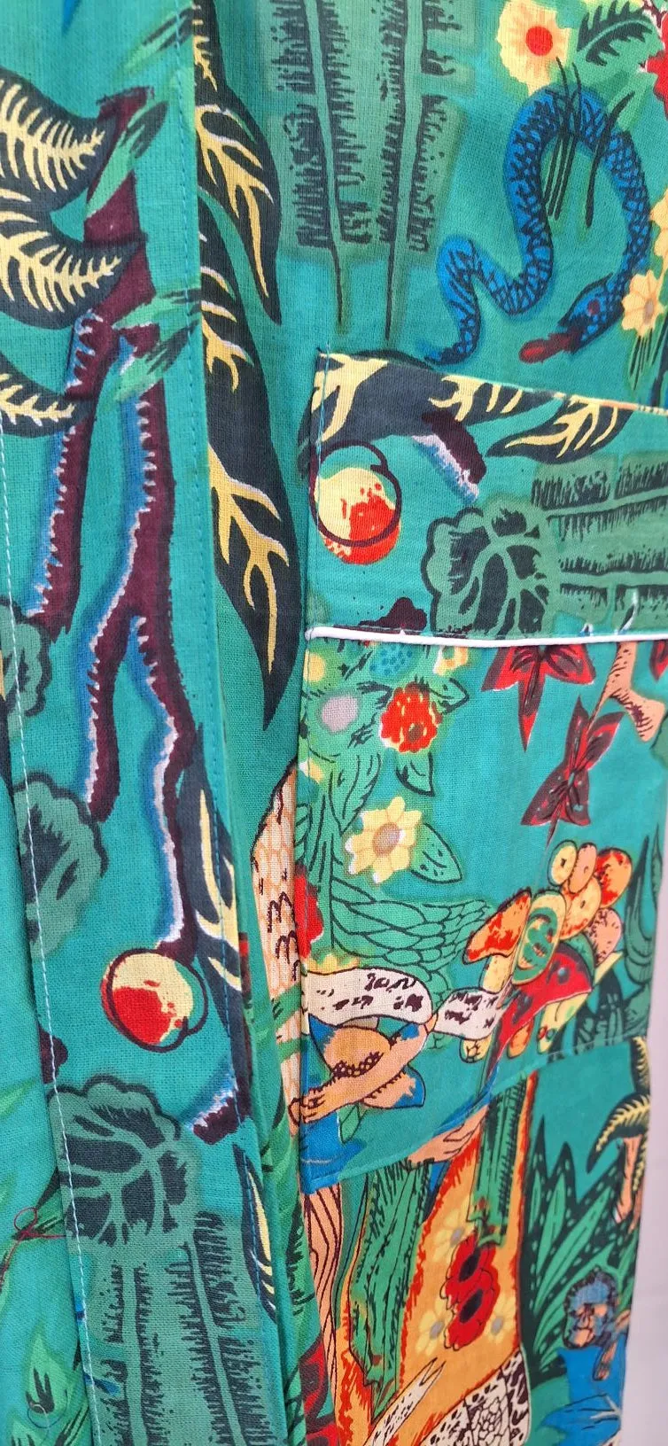 Frida Kahlo Cotton Robes - Green