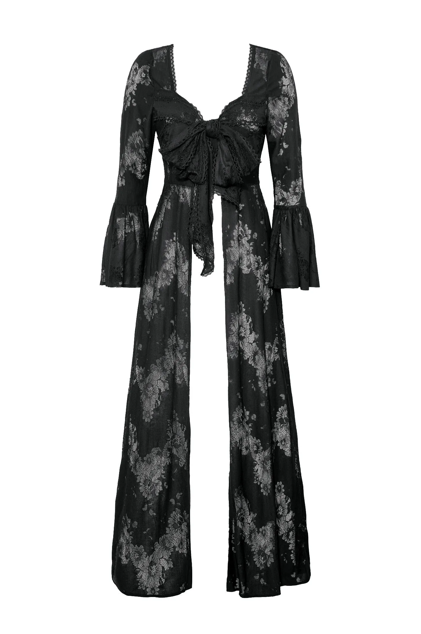Gothic Lace Trimmed Elegant Long Robe JW274
