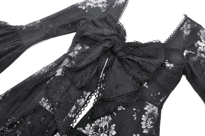 Gothic Lace Trimmed Elegant Long Robe JW274