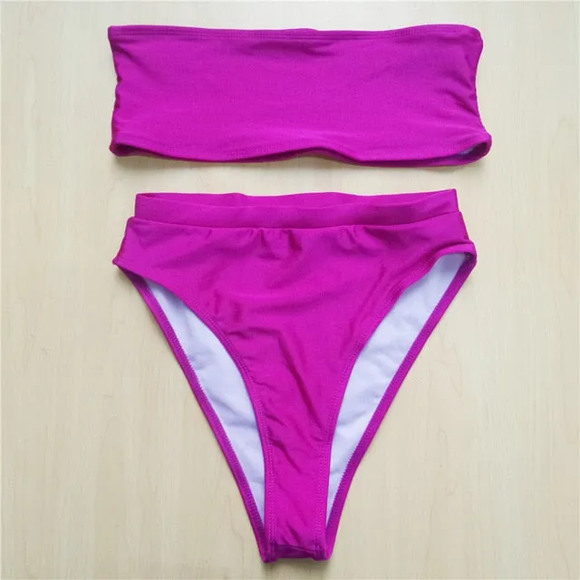 High Cut Leg Bandeau Sexy Bikini