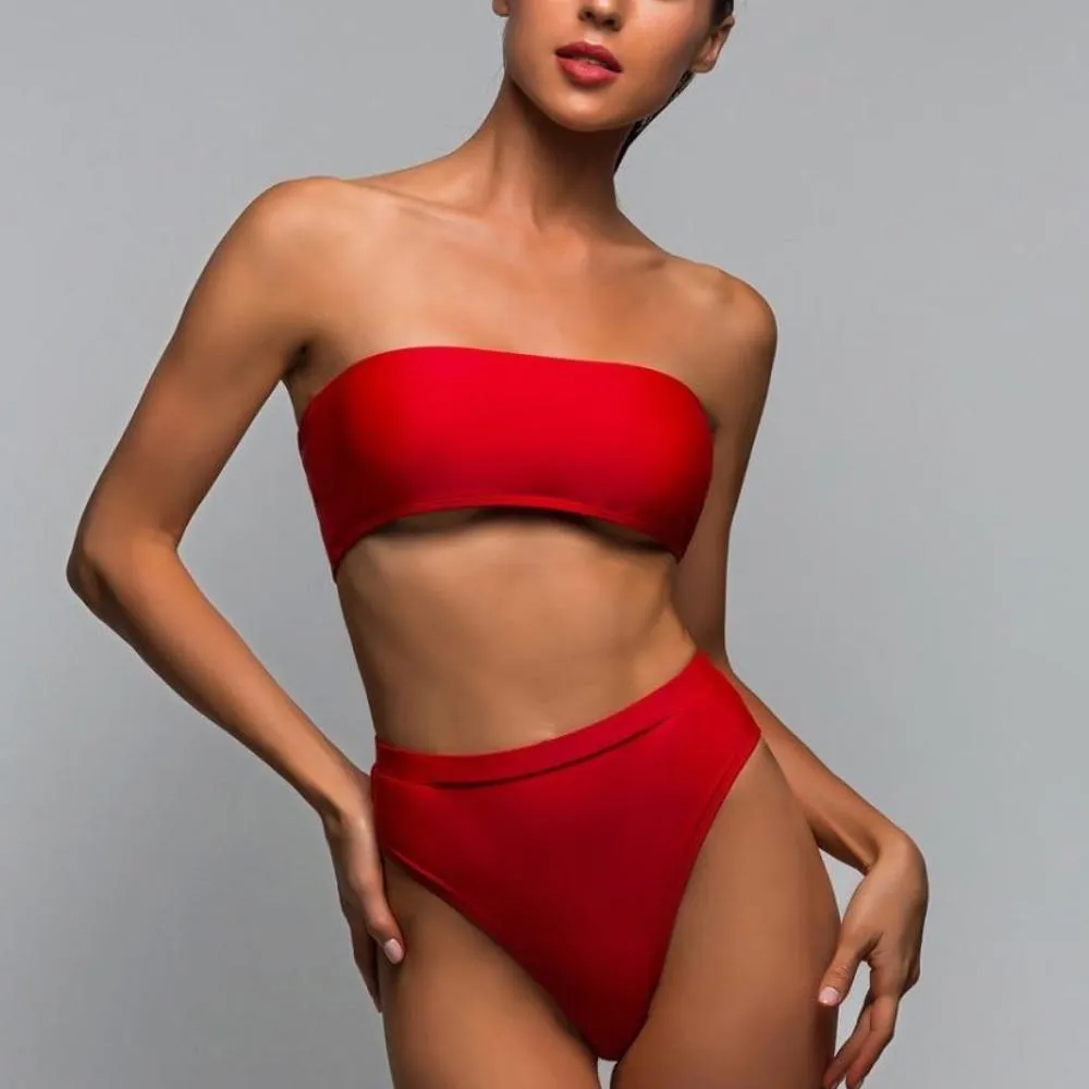 High Cut Leg Bandeau Sexy Bikini