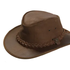 Jackdaw Brisbane Tan Leather Hat - Large