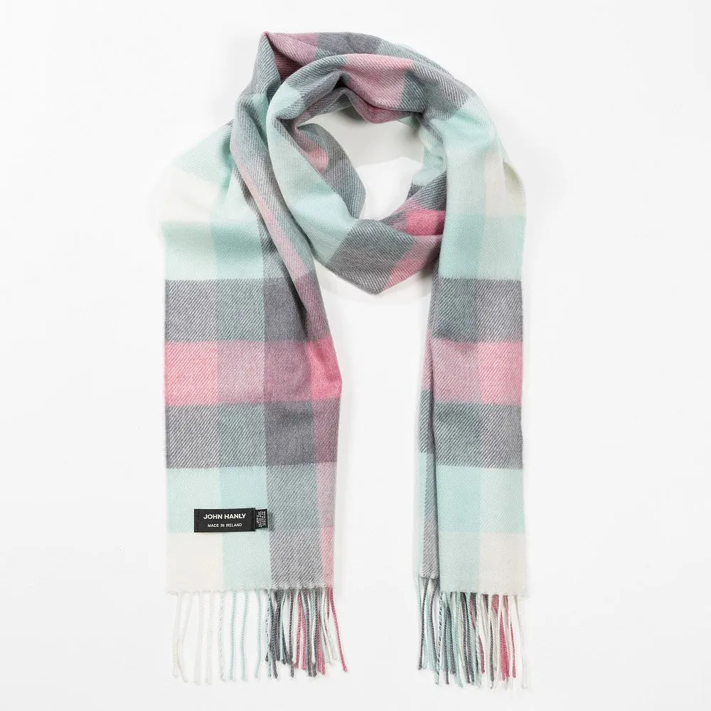 John Hanly Merino Scarf | Pink Aqua