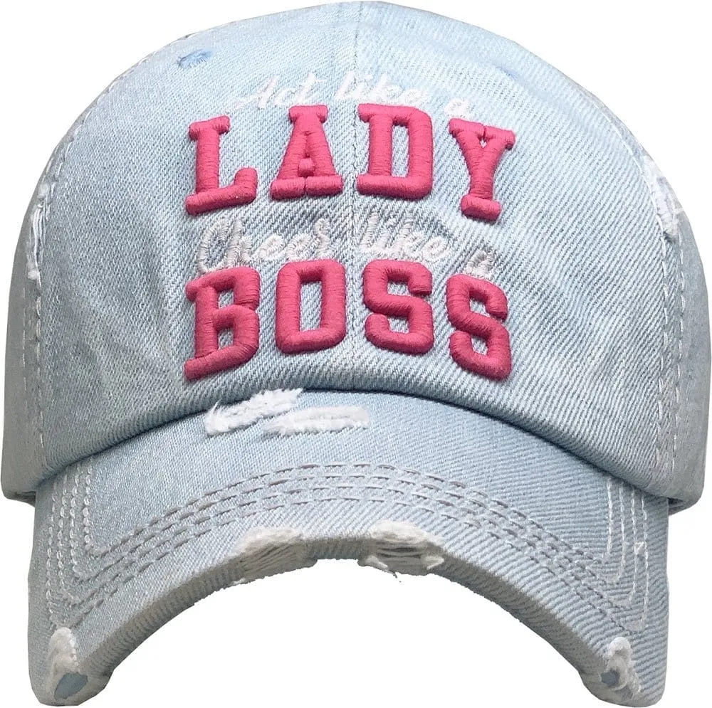 KBV1361 "Lady Boss" Vintage Washed Baseball Cap