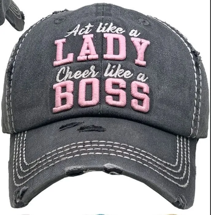 KBV1361 "Lady Boss" Vintage Washed Baseball Cap
