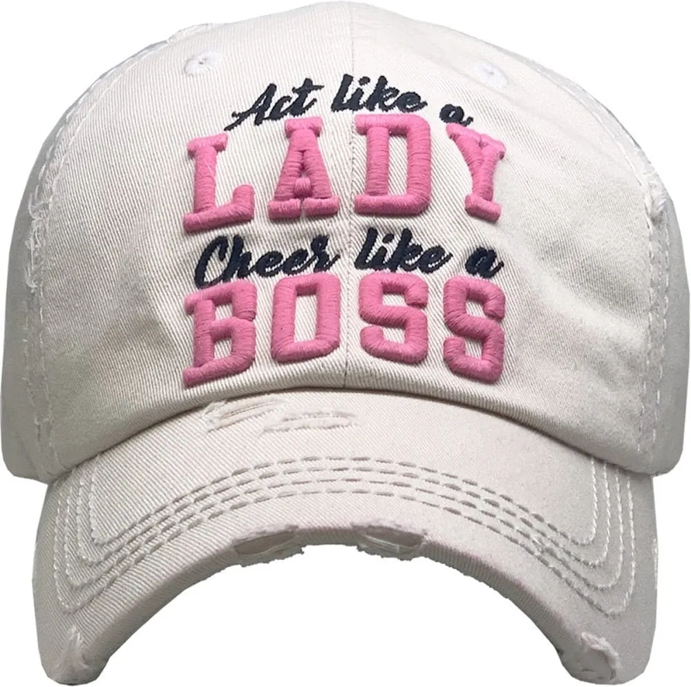 KBV1361 "Lady Boss" Vintage Washed Baseball Cap