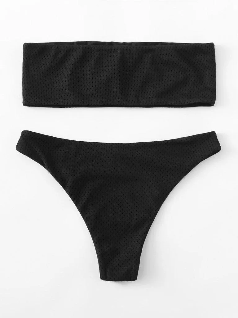 Laser Cut Bandeau Bikini Set