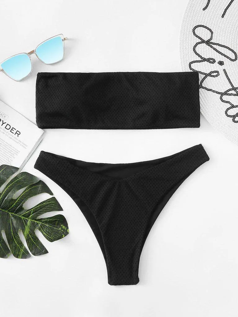 Laser Cut Bandeau Bikini Set