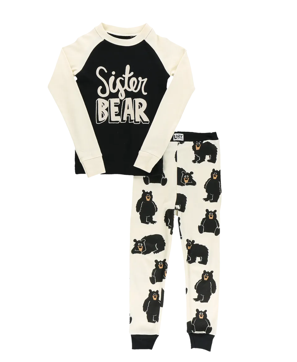 Lazyone Sister Bear Kid Long Sleeve Pajama Set