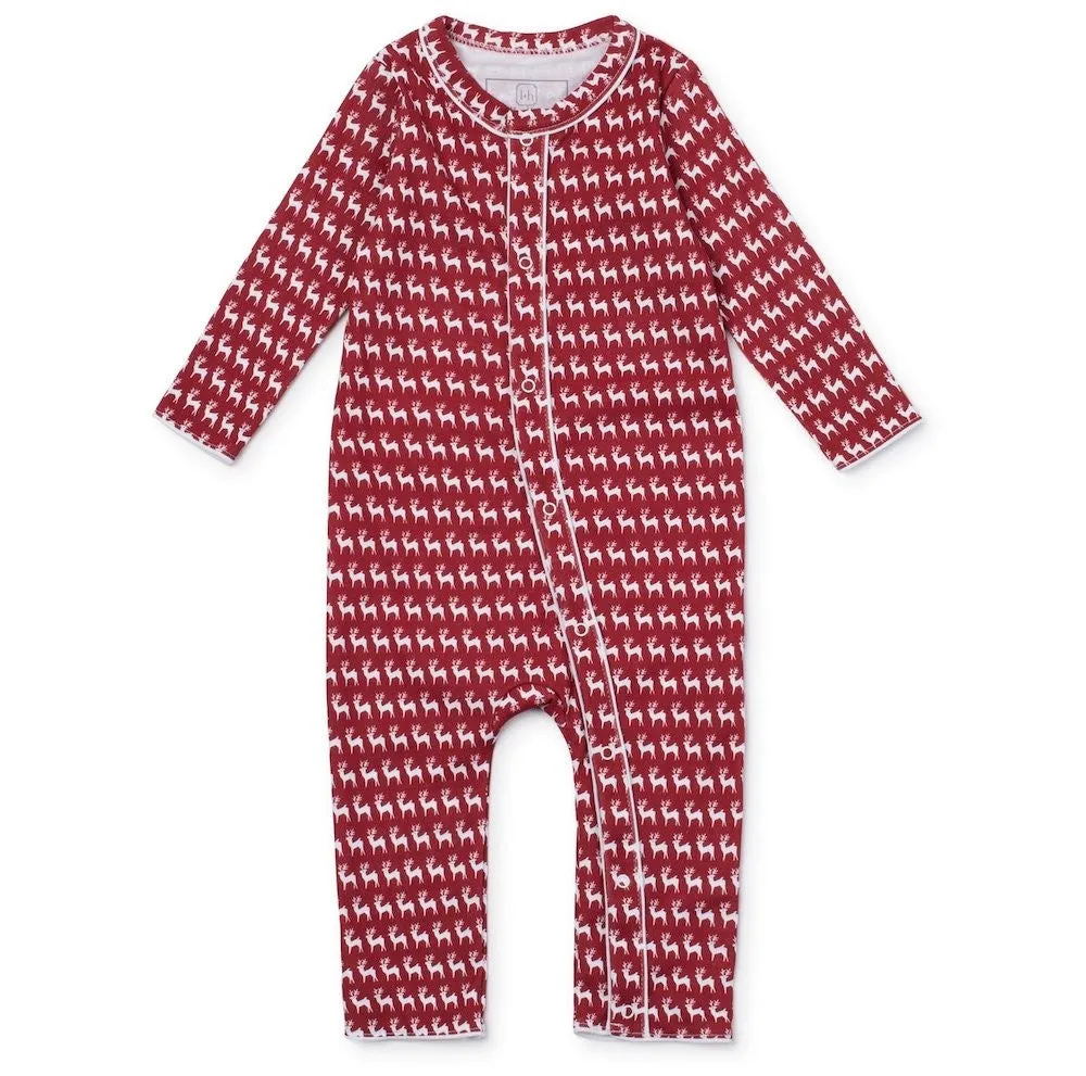 Lila & Hayes Baby Boys Graham Romper - Red Reindeer