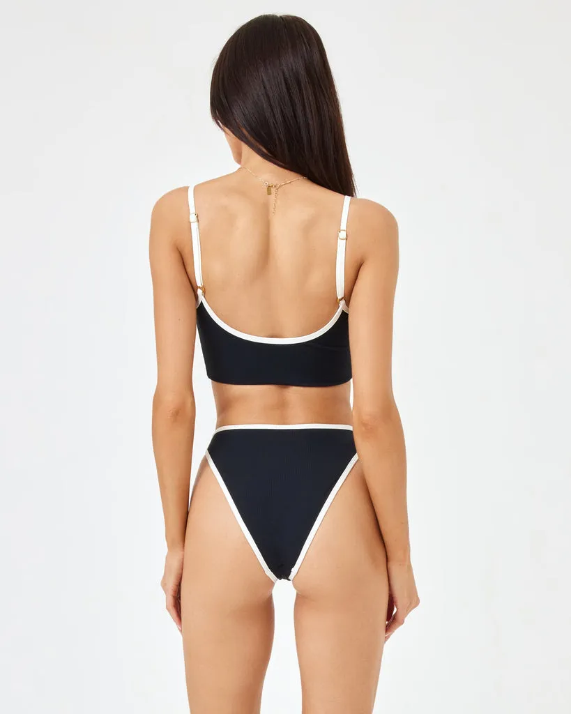 LSPACE Nora Piped Ribbed High Waist Bottom