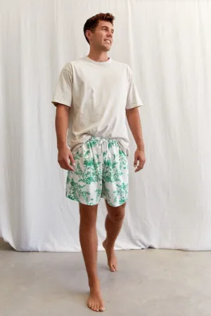 Men’s Boxers - Short Length - Summer Toile - Jade Green