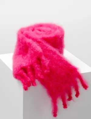 Narrow Plush Mohair Scarf Orchid Pink