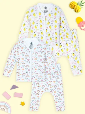 Newborn and Infant Pajama Set Combo of 2: Rainbow Land-Mango Mia