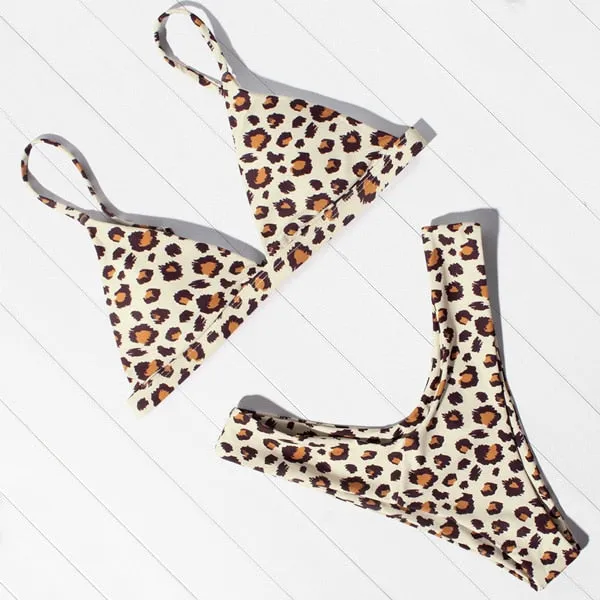OMKAGI Bikini Micro Swimwear Women Leopard High Cut Swimming Bathing Suit Biquini Set Sexy Swimsuit Femme Brazilian Bikini 2020