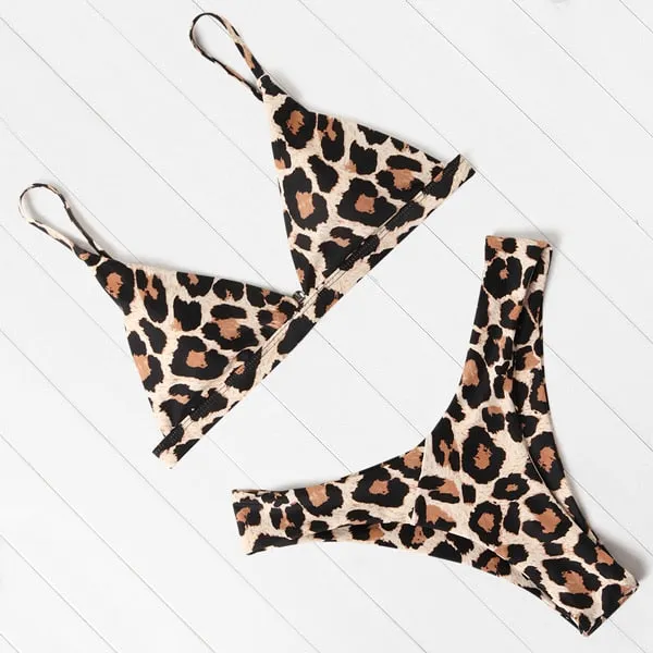 OMKAGI Bikini Micro Swimwear Women Leopard High Cut Swimming Bathing Suit Biquini Set Sexy Swimsuit Femme Brazilian Bikini 2020