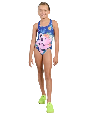 One piece cross back swimwear for girls