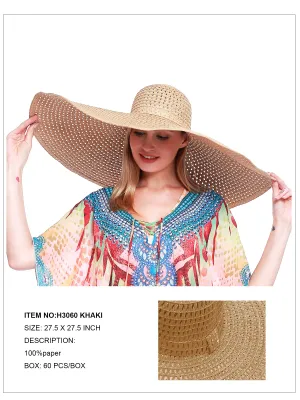 Oversized Wide Brim Hat-Khaki
