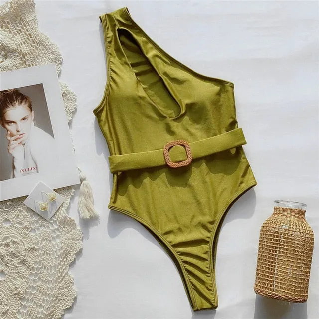 Print one piece swimsuit female Push up bodysuit Vintage high cut swimwear women swimsuit Bathers
