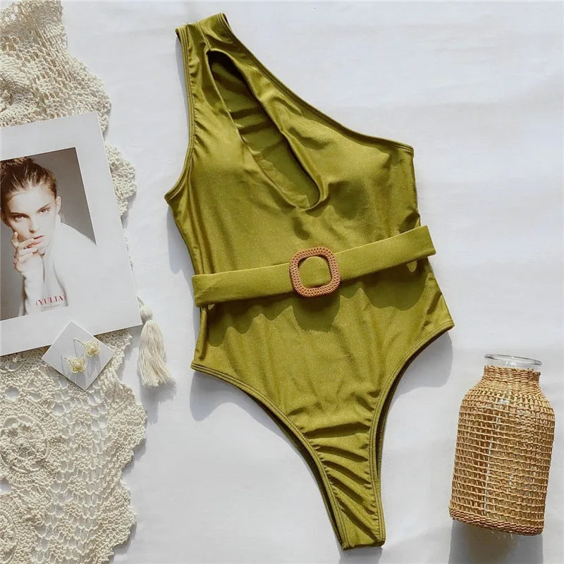 Print one piece swimsuit female Push up bodysuit Vintage high cut swimwear women swimsuit Bathers