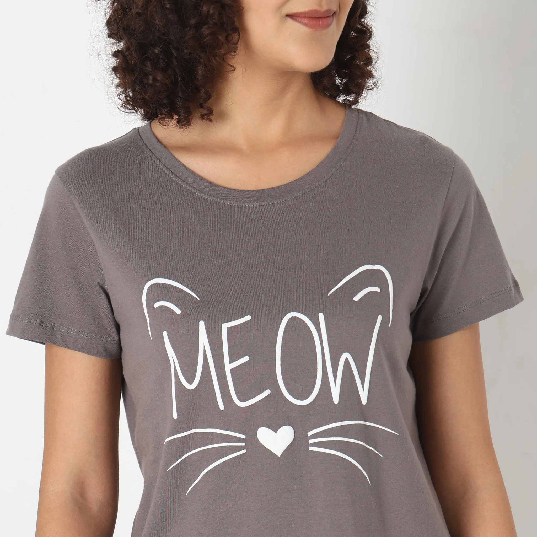 Regular Fit Animal Print Sleepwear Lounge Top