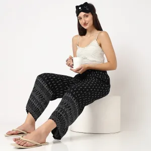 Regular Fit Floral Mid Rise Lounge Palazzos