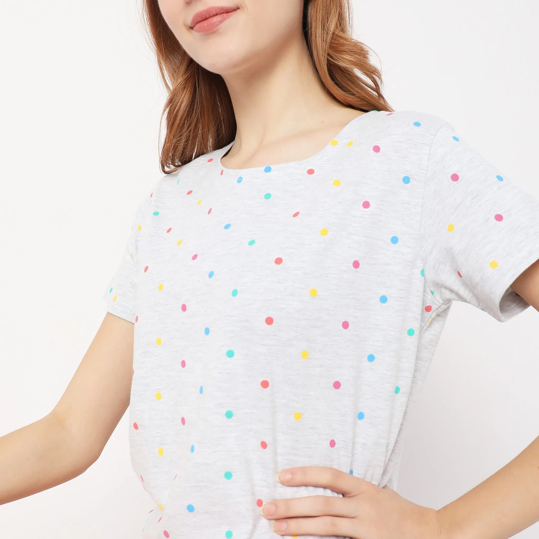 Regular Fit Printed Lounge Top
