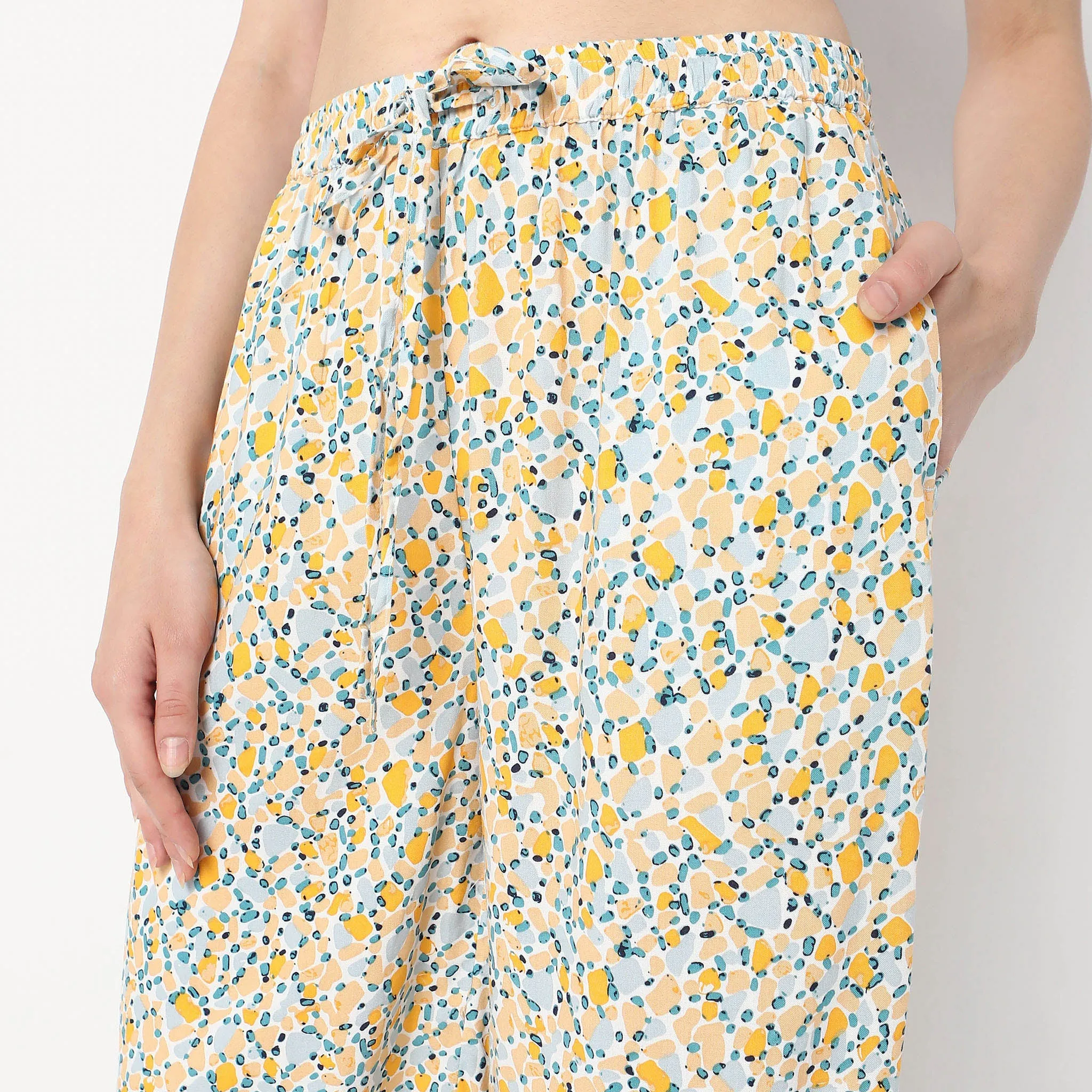 Regular Fit Printed Top with Palazzo Sleepwear Set
