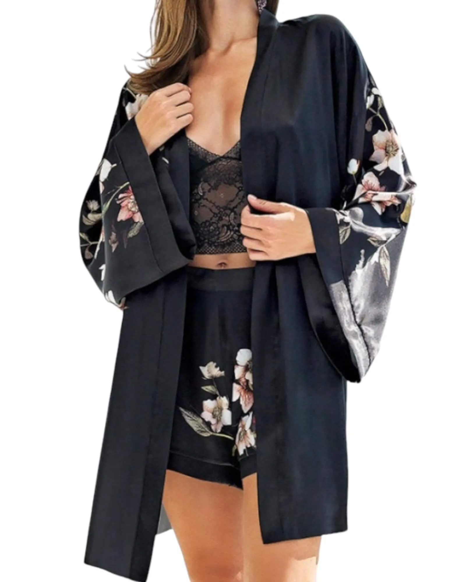 Short Satin Sleepwear Ensemble