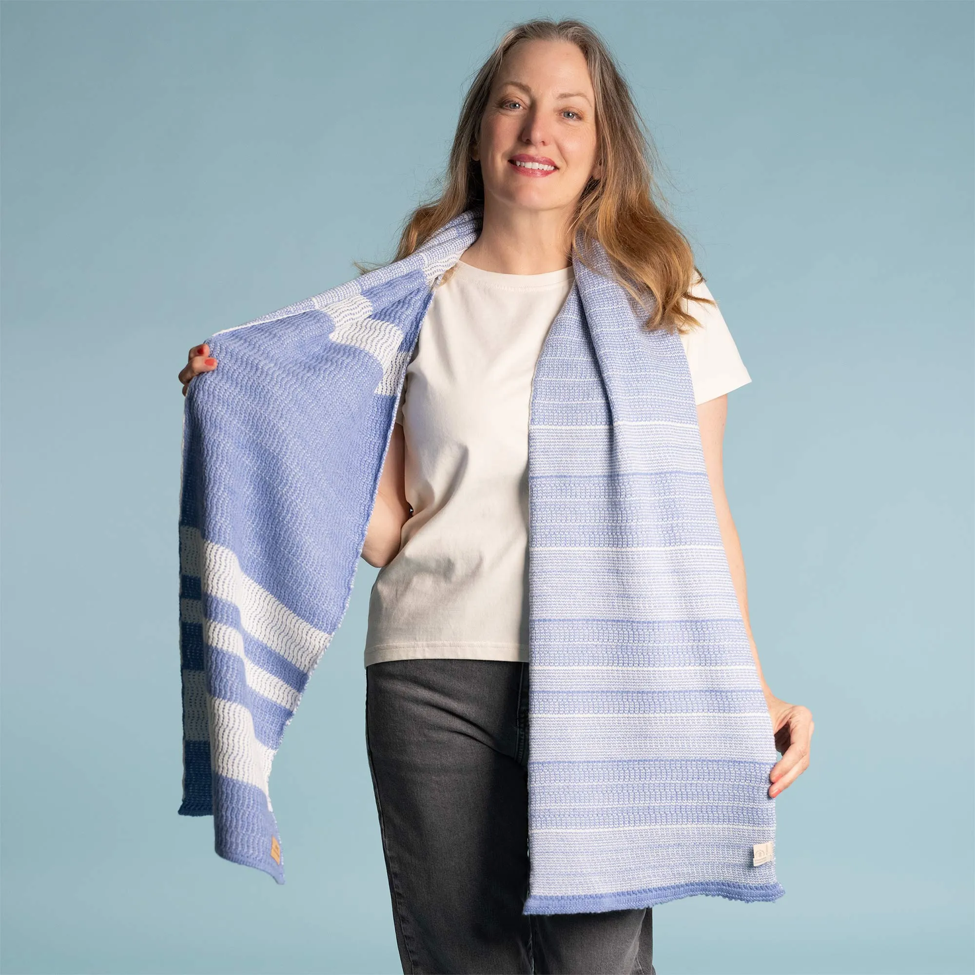 SNOWVILLE 100% Organic Merino Wool Scarf (12"x70”) (Unisex) (No Elastic, No Polyester, No polyamide, No Acrylic)