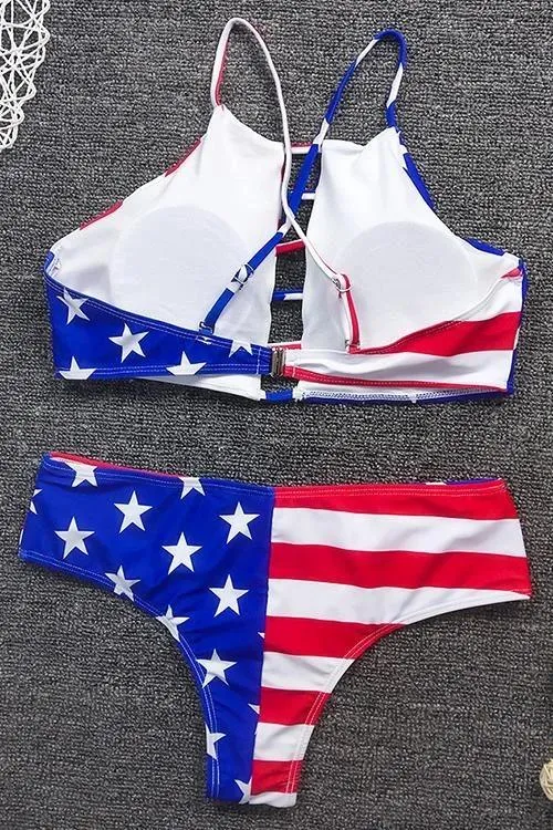 Star Flag Printed Bikini