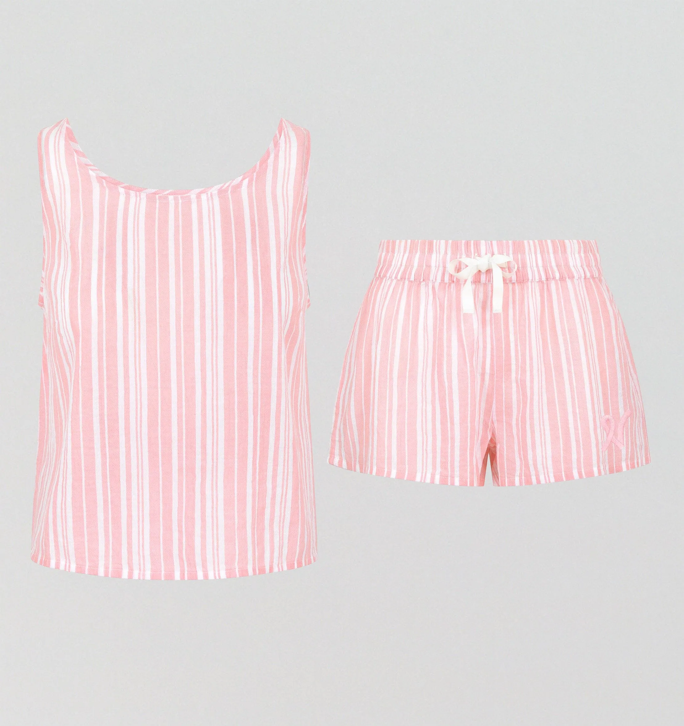 Tank & boxer sleep short set [Fondant Stripe]