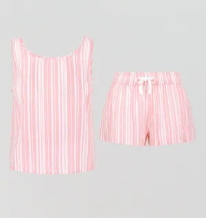 Tank & boxer sleep short set [Fondant Stripe]