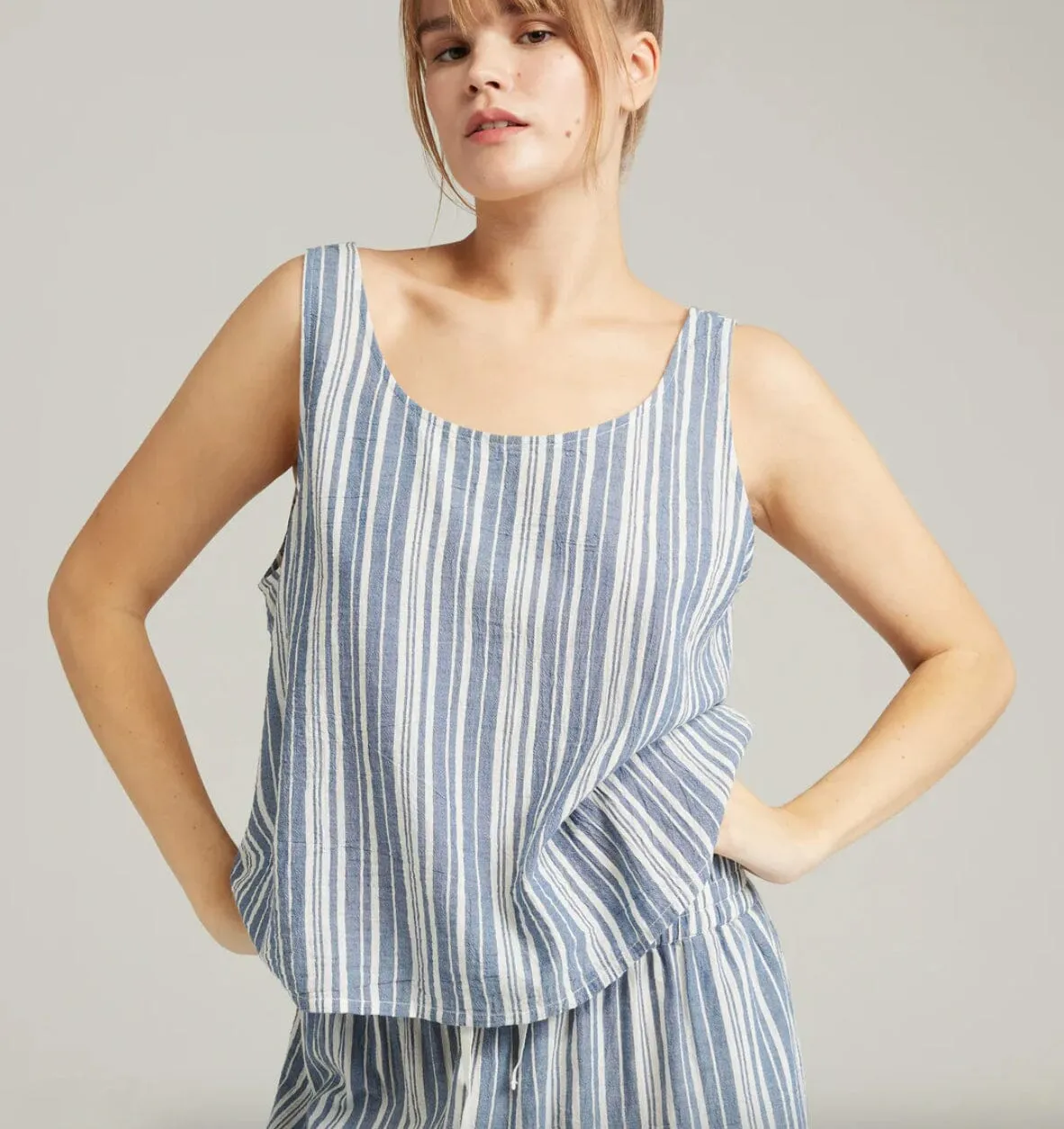 Tank & boxer sleep short set [French Blue]
