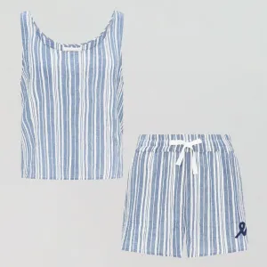 Tank & boxer sleep short set [French Blue]