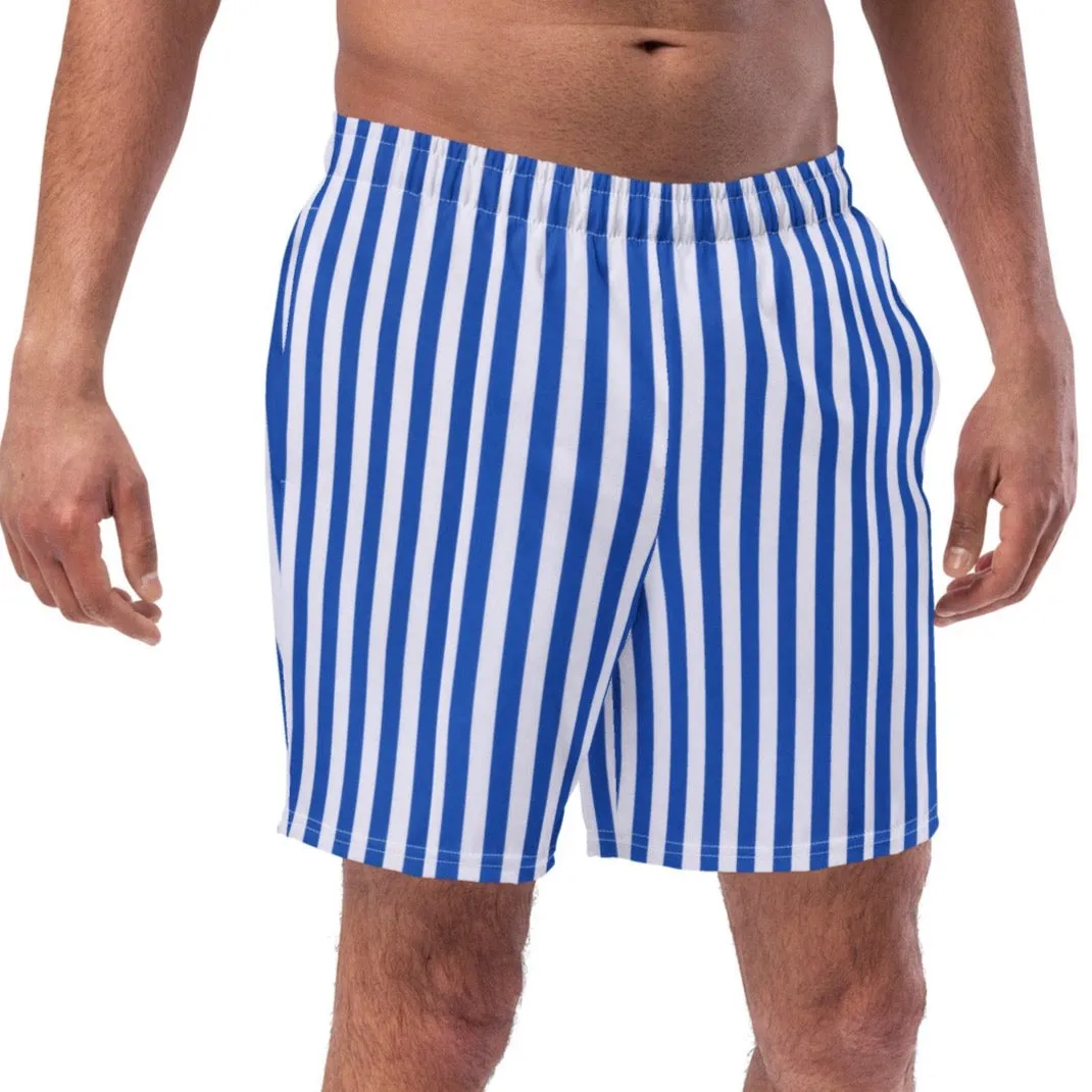 Vertical striped men’s swim trunks