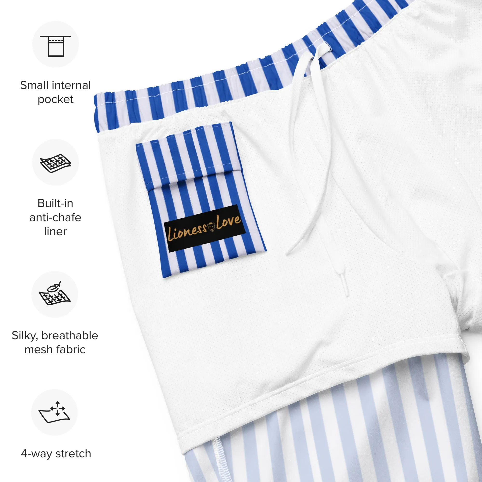 Vertical striped men’s swim trunks